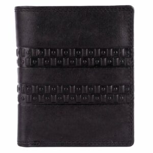 Urban Studded Black Leather Bifold Wallet