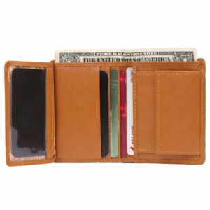 Classic Tan Leather Bifold Wallet